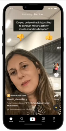 פילטר ברשתות החברתיות (טיקטוק ואינסטגרם) שימחיש לצעירים את המידע