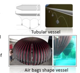 tublar vessel, air bags shape vessel